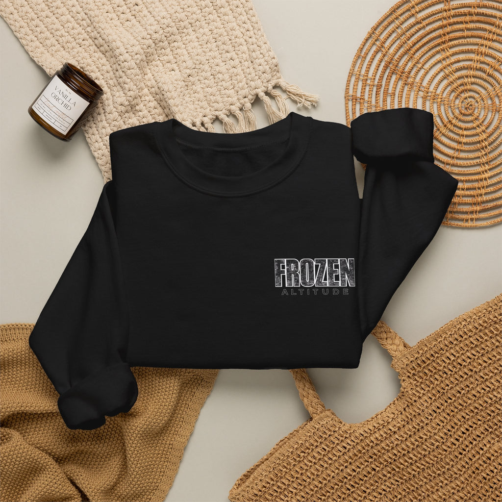 Frozen Altitude Crewneck Sweatshirt — Minimal Winter Graphic Pullover