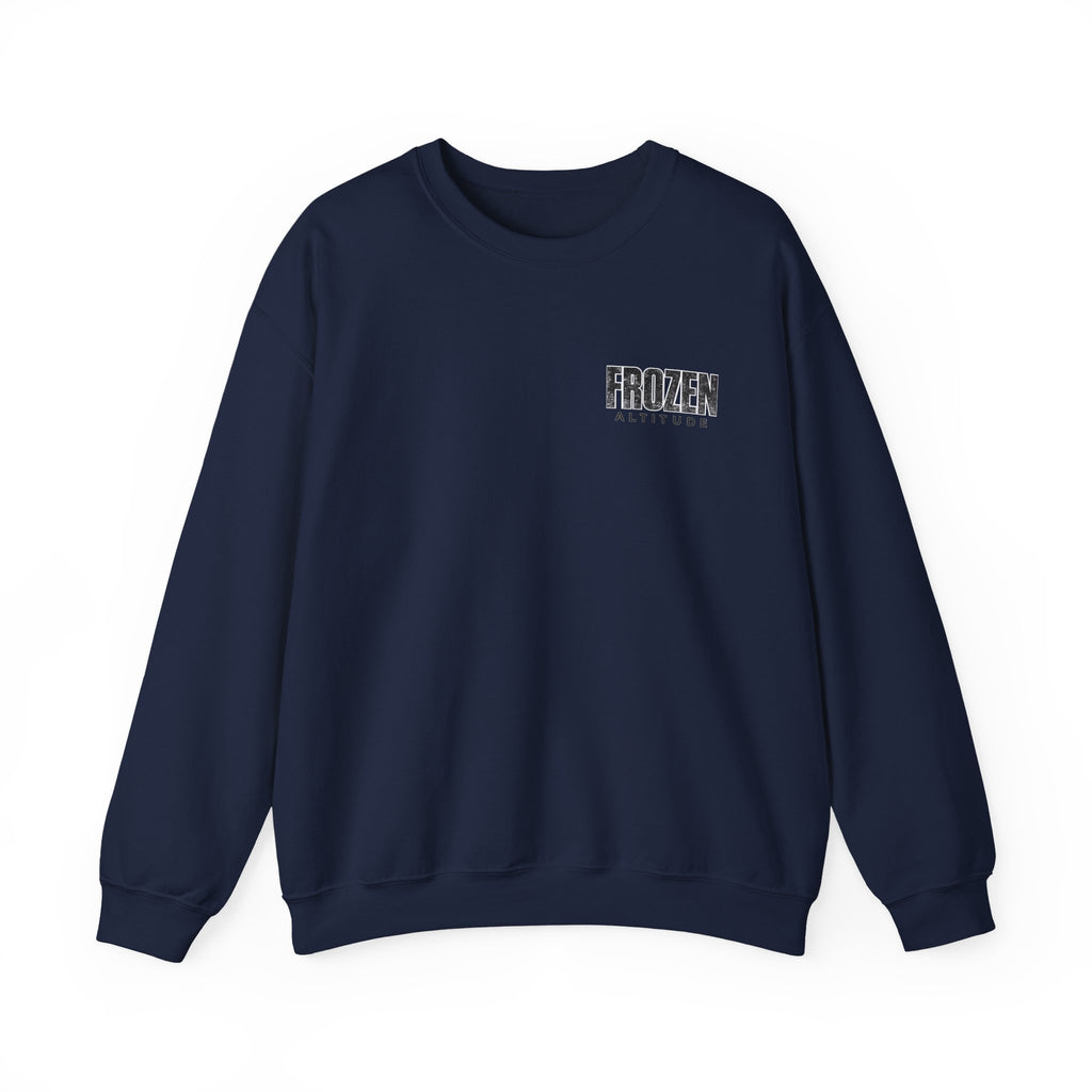 Frozen Altitude Crewneck Sweatshirt — Minimal Winter Graphic Pullover