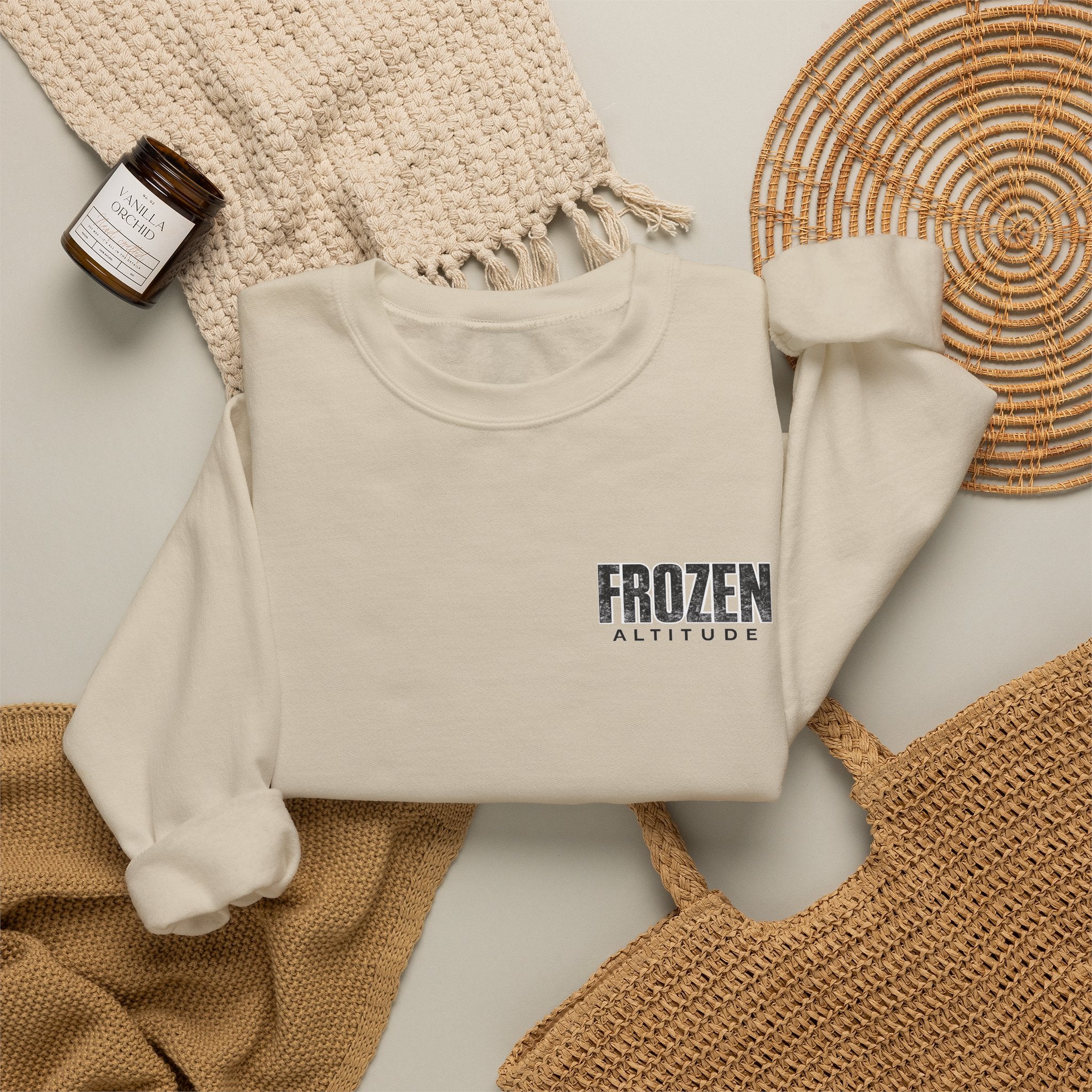 Frozen Altitude Crewneck Sweatshirt — Minimal Winter Graphic Pullover