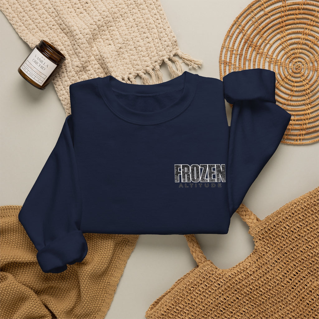Frozen Altitude Crewneck Sweatshirt — Minimal Winter Graphic Pullover
