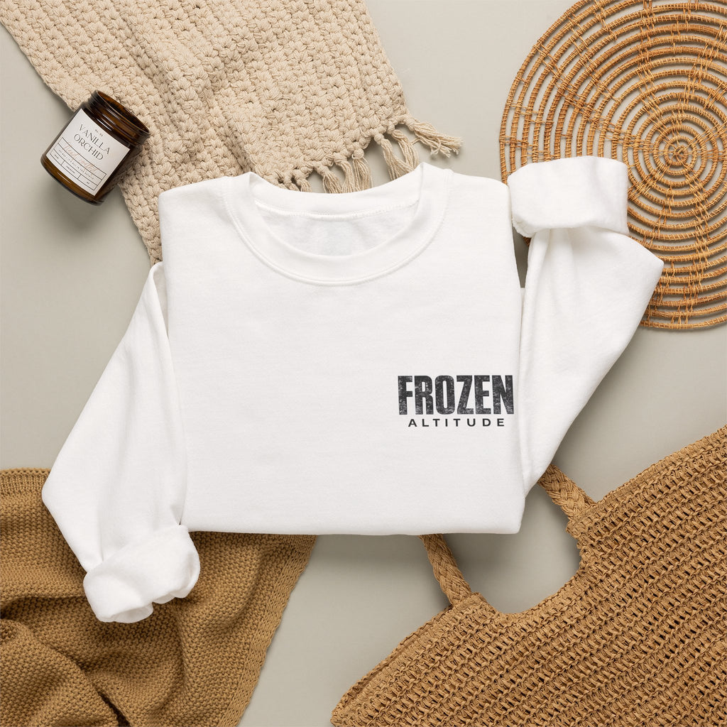 Frozen Altitude Crewneck Sweatshirt — Minimal Winter Graphic Pullover