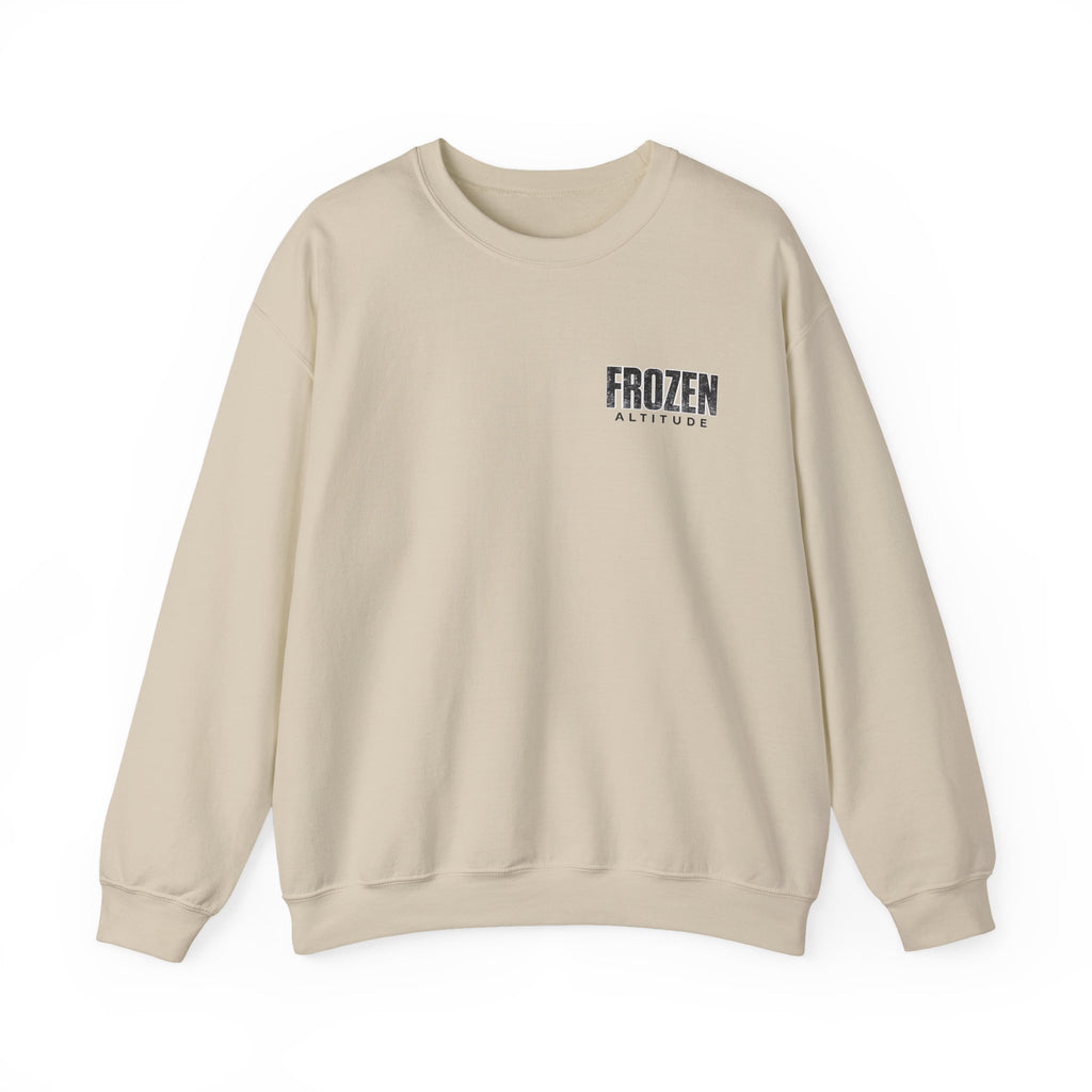 Frozen Altitude Crewneck Sweatshirt — Minimal Winter Graphic Pullover